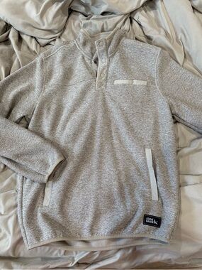 Eddie Bauer Taupe/Tan Snap-Front Pullover